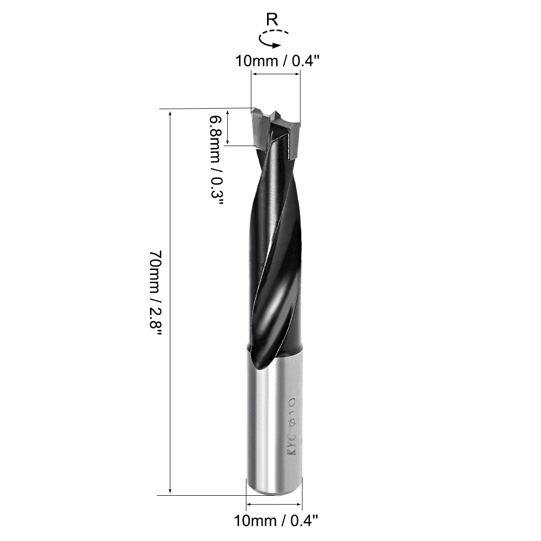 uxcell Uxcell Brad Point Drill Bits for Wood 10mm x 70mm Forward Turning HSS for Woodworking Carpentry Drilling Tool