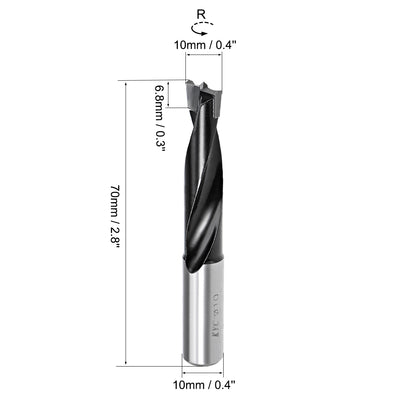 Harfington Uxcell Brad Point Drill Bits for Wood 10mm x 70mm Forward Turning HSS for Woodworking Carpentry Drilling Tool