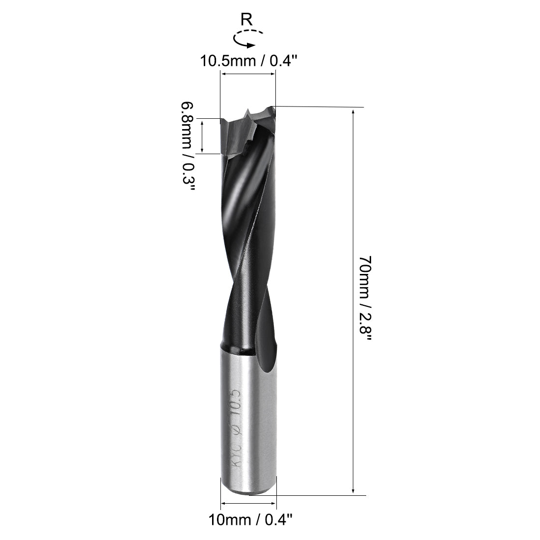 uxcell Uxcell Brad Point Drill Bits for Wood 10.5mm x 70mm Forward Turning HSS for Woodworking Carpentry Drilling Tool