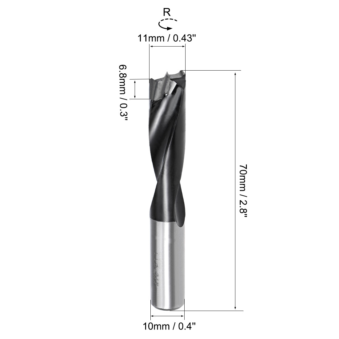 uxcell Uxcell Brad Point Drill Bits for Wood 11mm x 70mm Forward Turning HSS for Woodworking Carpentry Drilling Tool