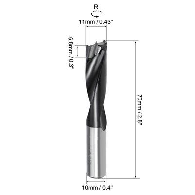 Harfington Uxcell Brad Point Drill Bits for Wood 11mm x 70mm Forward Turning HSS for Woodworking Carpentry Drilling Tool