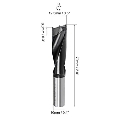 Harfington Uxcell Brad Point Drill Bits for Wood 12.5mm x 70mm Forward Turning HSS for Woodworking Carpentry Drilling Tool