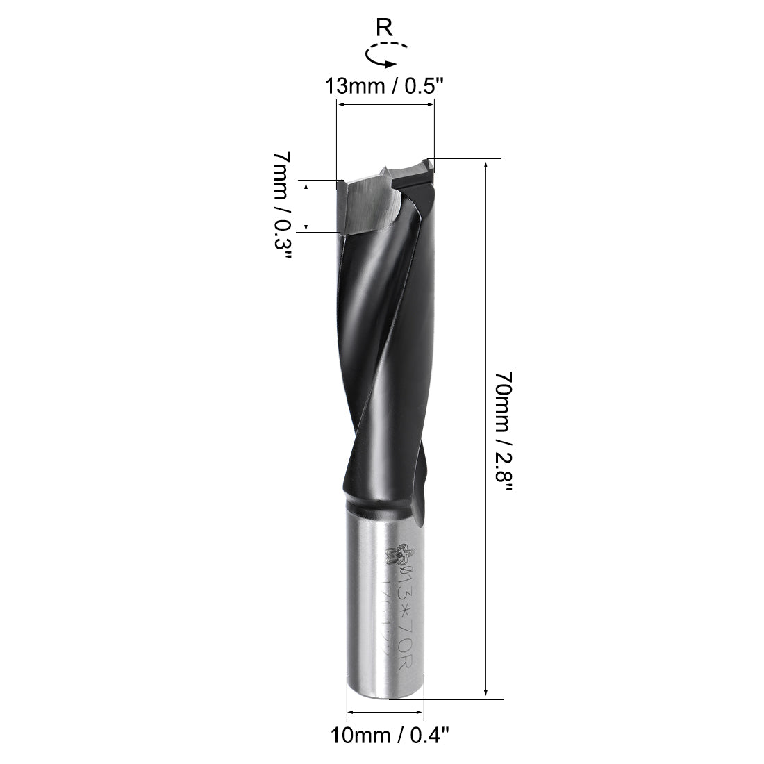 uxcell Uxcell Brad Point Drill Bits for Wood 13mm x 70mm Forward Turning HSS for Woodworking Carpentry Drilling Tool