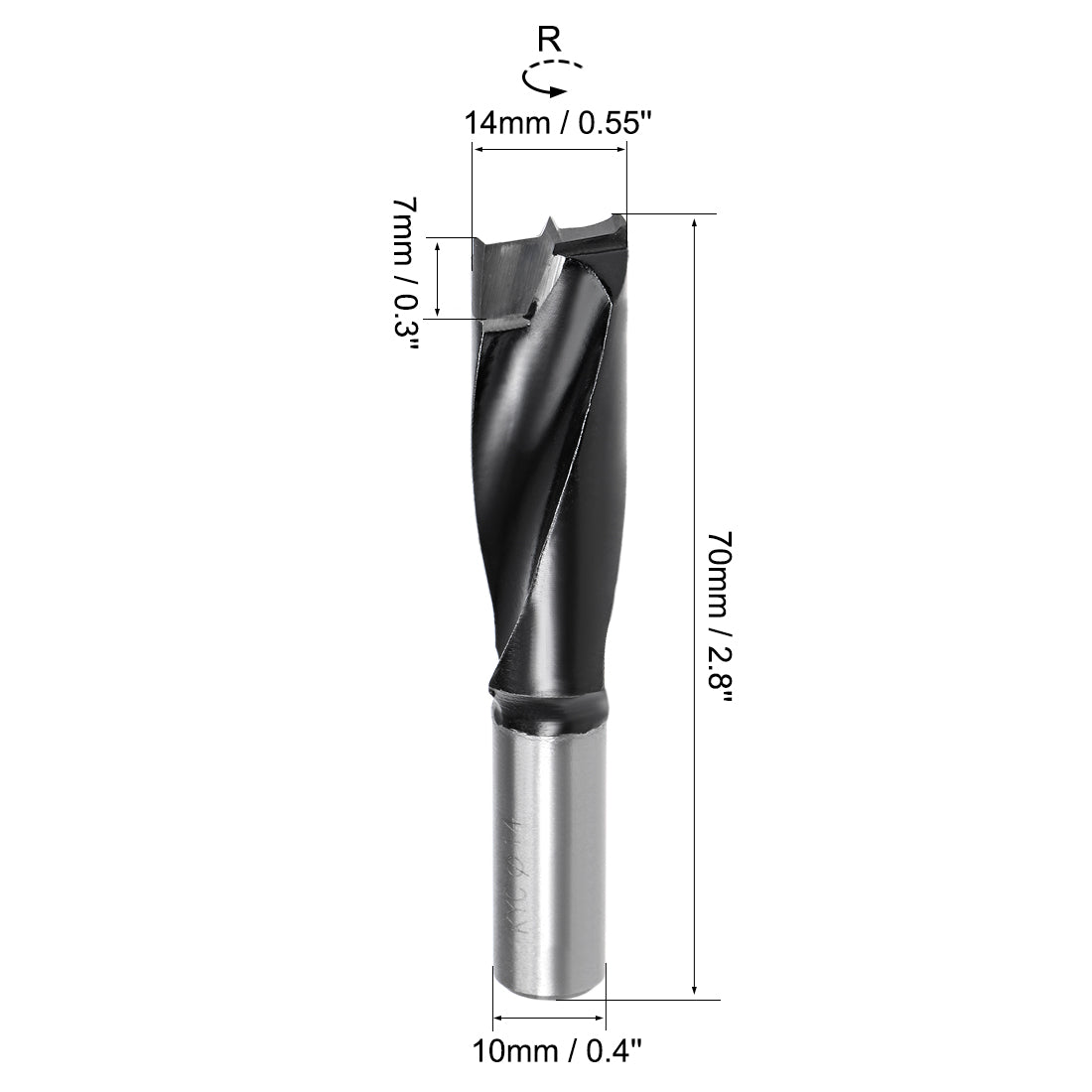 uxcell Uxcell Brad Point Drill Bits for Wood 14mm x 70mm Forward Turning HSS for Woodworking Carpentry Drilling Tool