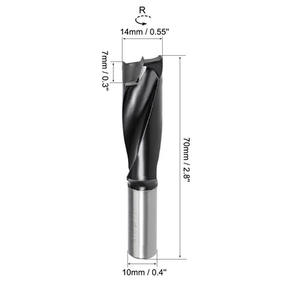 Harfington Uxcell Brad Point Drill Bits for Wood 14mm x 70mm Forward Turning HSS for Woodworking Carpentry Drilling Tool