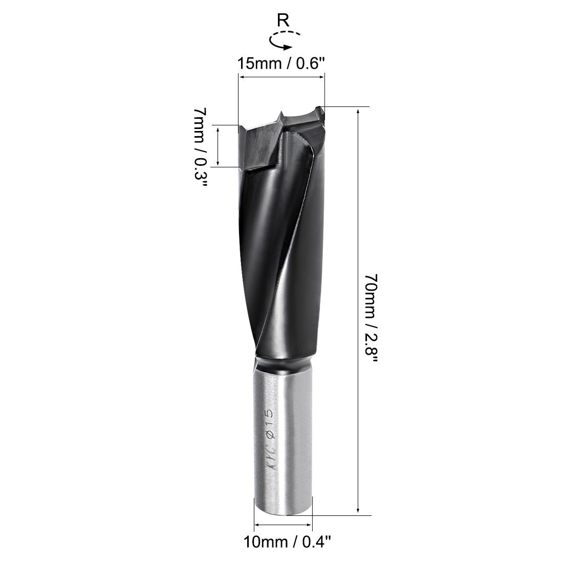 uxcell Uxcell Brad Point Drill Bits for Wood 15mm x 70mm Forward Turning HSS for Woodworking Carpentry Drilling Tool