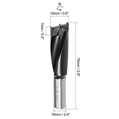 Harfington Uxcell Brad Point Drill Bits for Wood 15mm x 70mm Forward Turning HSS for Woodworking Carpentry Drilling Tool