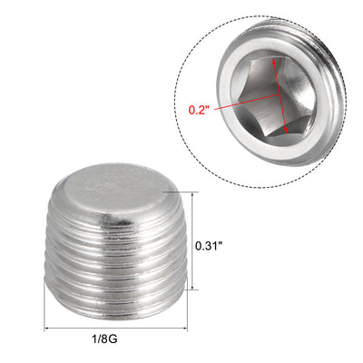 Harfington Uxcell Hex Counter Sunk Plug, Air Pipe Fitting 1/2 Inch G Male Pipe Adapter Connector 10pcs