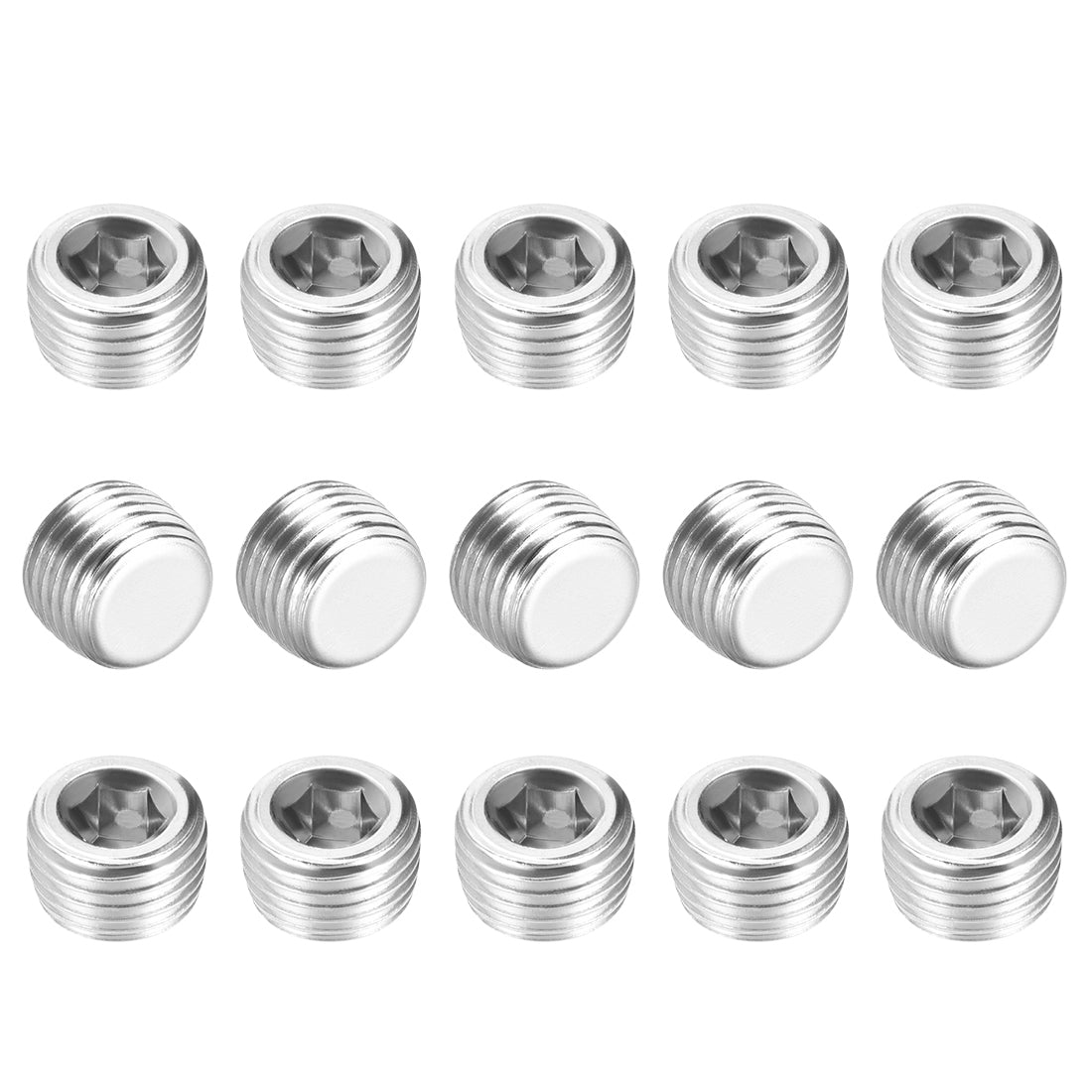 Uxcell Uxcell Hex Counter Sunk Plug, Air Pipe Fitting 1/8 Inch G Male Pipe Adapter Connector 15pcs