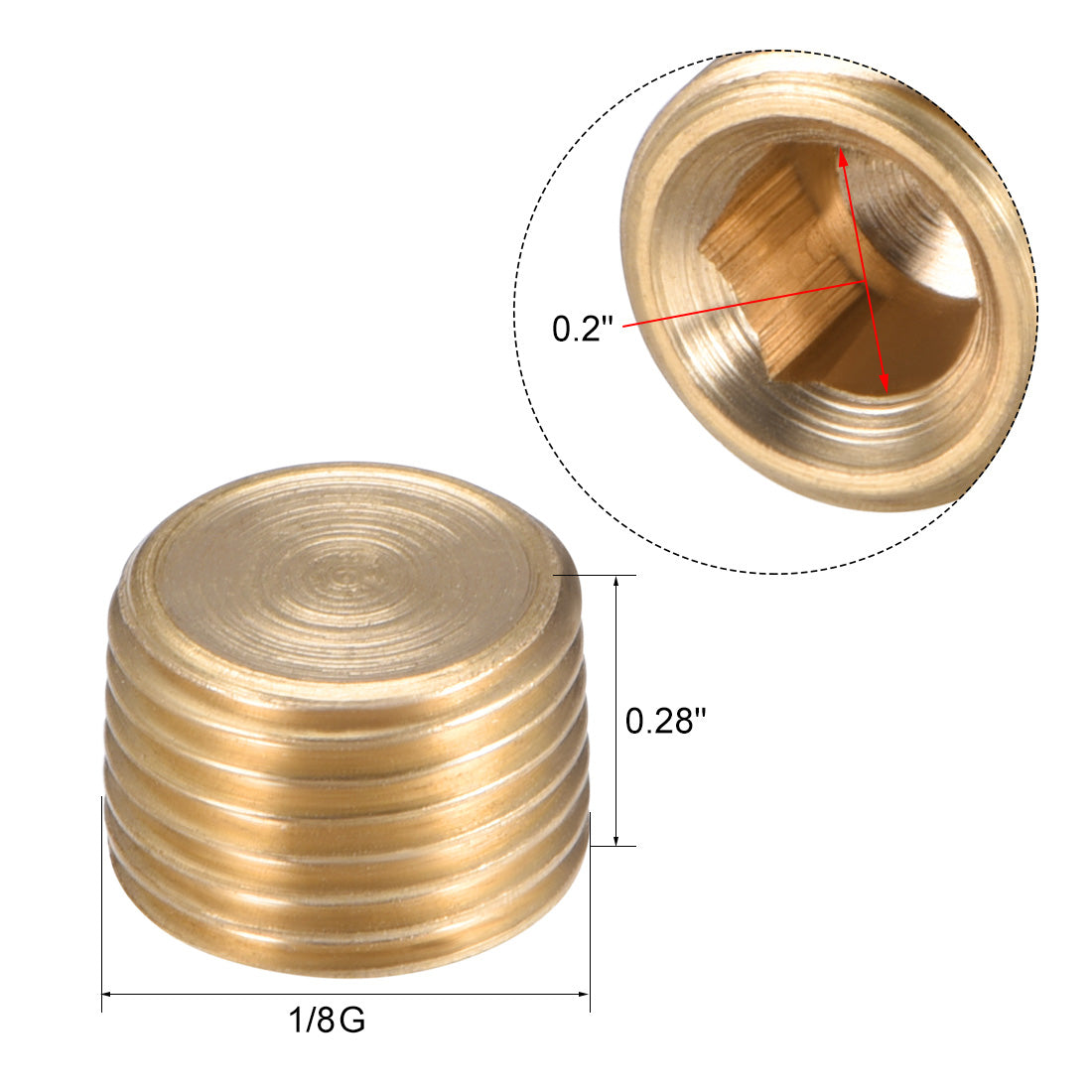 uxcell Uxcell Brass Pipe Fitting, Hex Counter Sunk Plug, Connector Coupling , 1/8 Inch G Male Pipe Adapter 2pcs