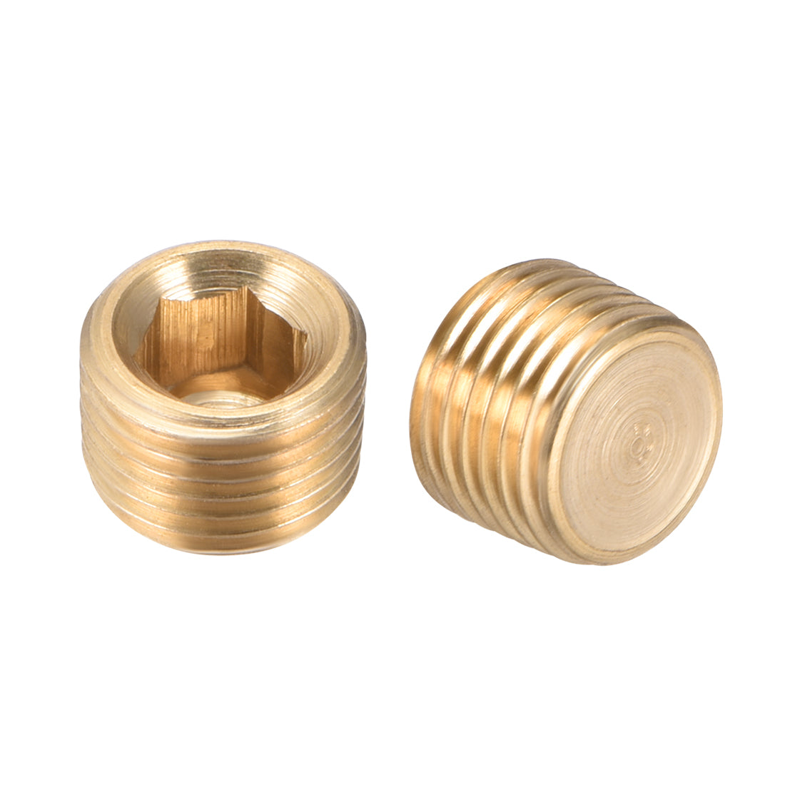 uxcell Uxcell Brass Pipe Fitting, Hex Counter Sunk Plug, Connector Coupling , 1/8 Inch G Male Pipe Adapter 2pcs