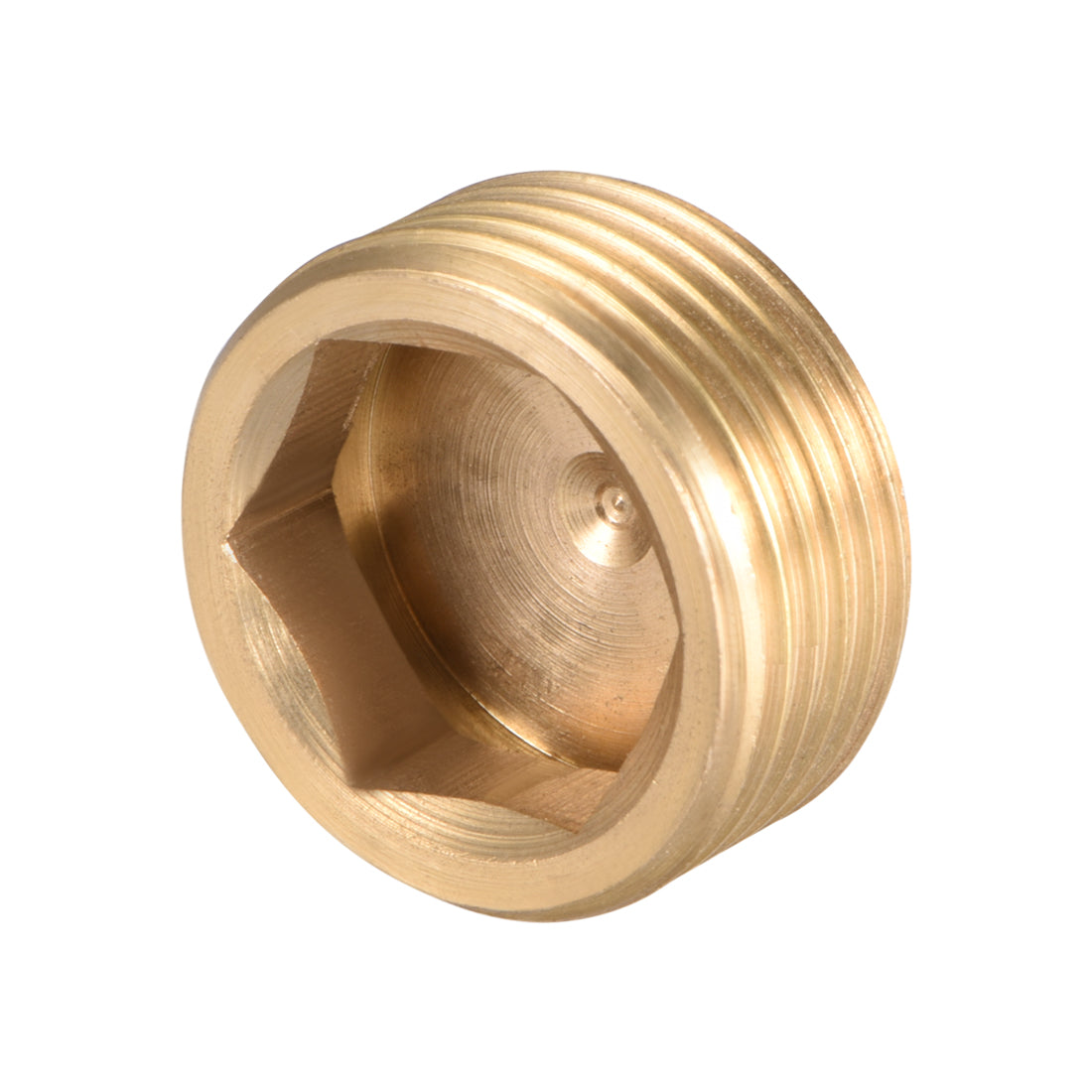 uxcell Uxcell Brass Pipe Fitting, Hex Counter Sunk Plug, Connector Coupling , 3/4 Inch G Male Pipe Adapter 2pcs