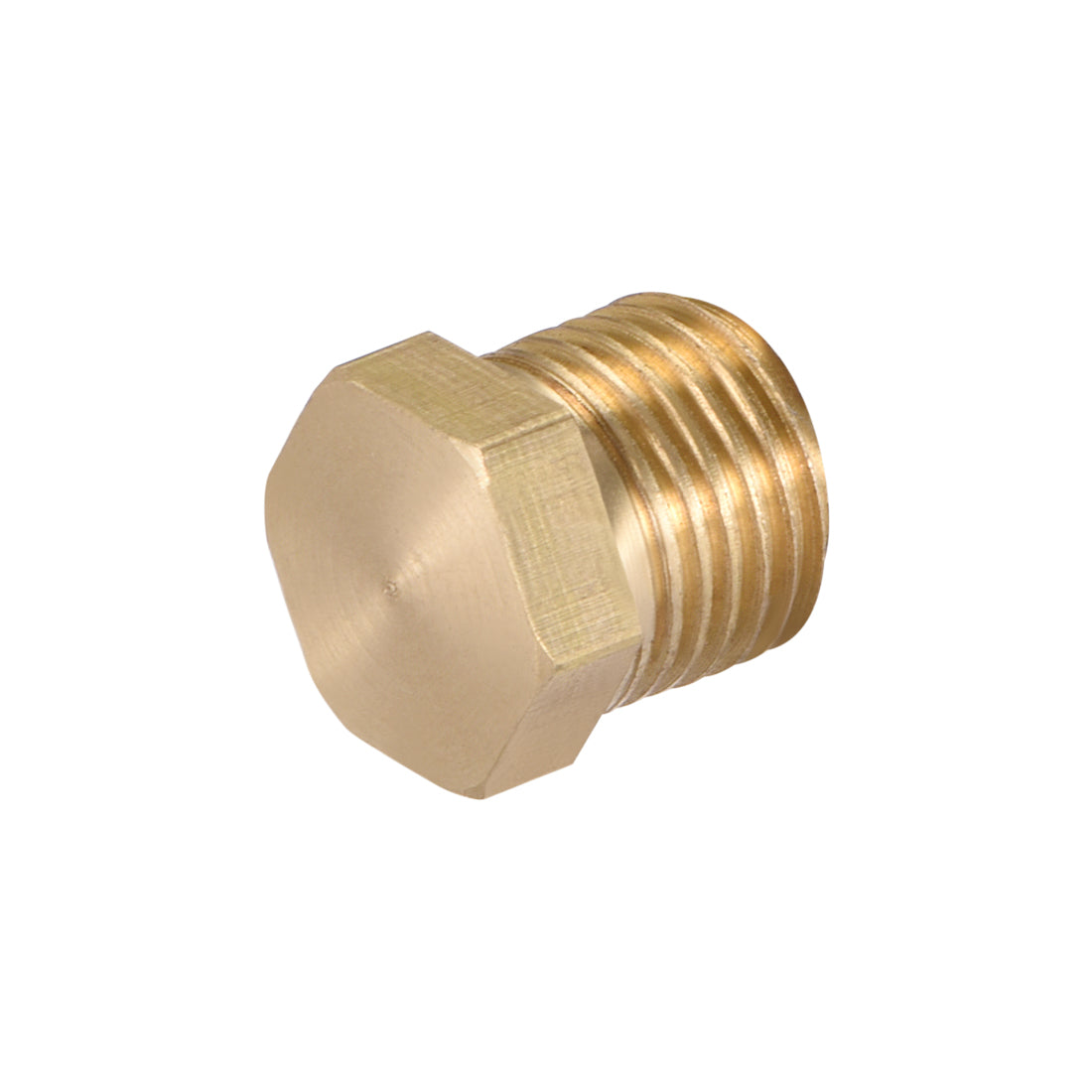 uxcell Uxcell Brass Pipe Fitting, Cored Hex Head Plug 1/8"G Male Thread Connector Coupling Adapter 10pcs