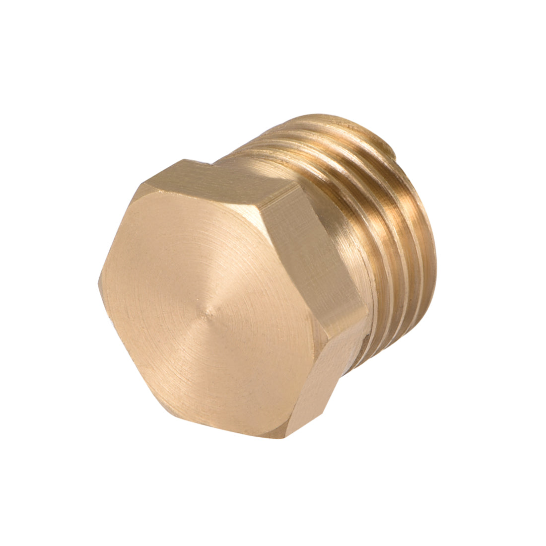 uxcell Uxcell Brass Pipe Fitting, Cored Hex Head Plug 1/4"G Male Thread Connector Coupling Adapter 4pcs