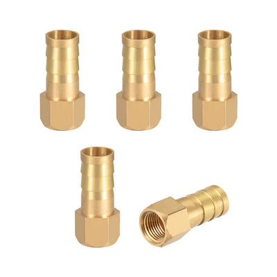 Harfington Uxcell Brass Barb Hose Fitting Connector Adapter 10mm Barbed x G1/8 Female Pipe 5pcs