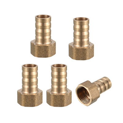 Harfington Uxcell Brass Barb Hose Fitting Connector Adapter 12mm Barbed x G3/8 Female Pipe 5pcs