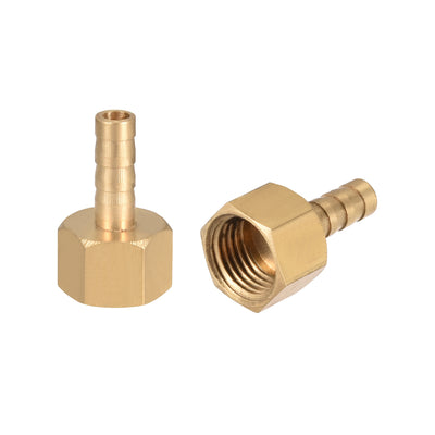 Harfington Uxcell Brass Barb Hose Fitting Connector Adapter 6mm Barbed x G1/4 Female Pipe 2pcs