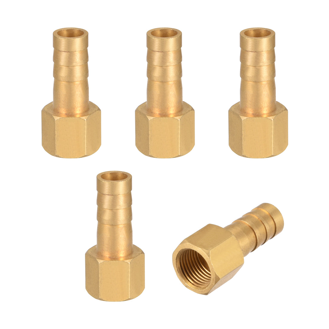 uxcell Uxcell Brass Barb Hose Fitting Connector Adapter 8mm Barbed x G1/8 Female Pipe 5pcs