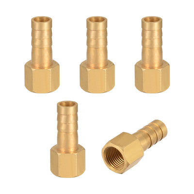 Harfington Uxcell Brass Barb Hose Fitting Connector Adapter 8mm Barbed x G1/8 Female Pipe 5pcs