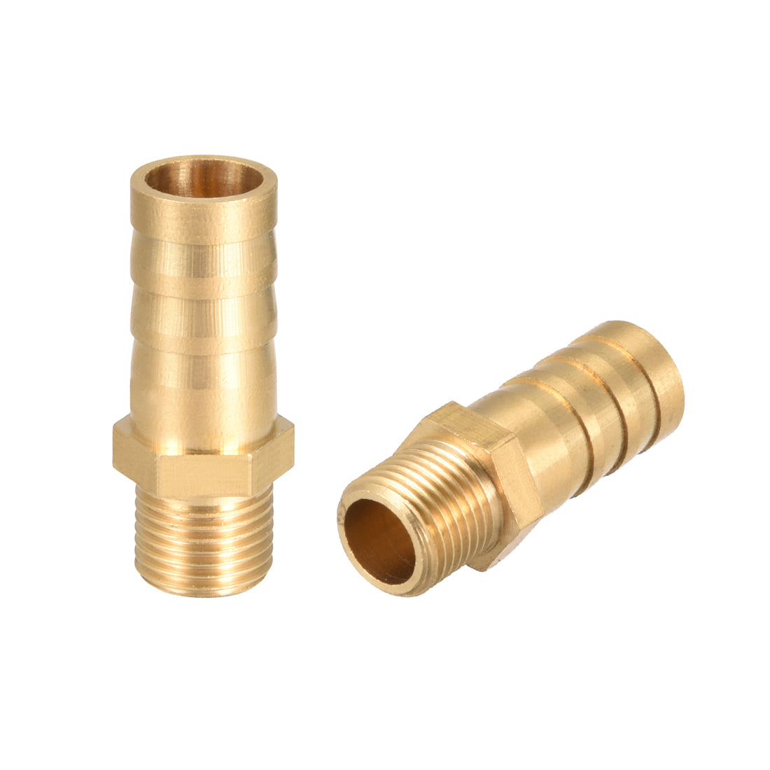 uxcell Uxcell Brass Barb Hose Fitting Connector Adapter 10mm Barbed x G1/8 Male Pipe 2pcs