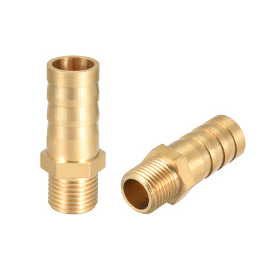 Harfington Uxcell Brass Barb Hose Fitting Connector Adapter 10mm Barbed x G1/8 Male Pipe 2pcs