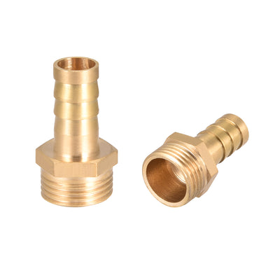 Harfington Uxcell Brass Barb Hose Fitting Connector Adapter 10mm Barbed x G3/8 Male Pipe 2Pcs