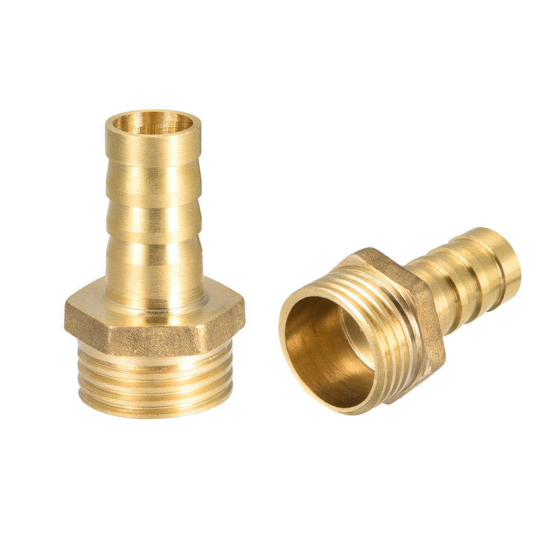 uxcell Uxcell Brass Barb Hose Fitting Connector Adapter 12mm Barbed x G1/2 Male 2Pcs