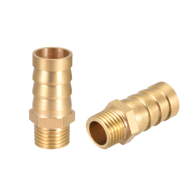 Harfington Uxcell Brass Barb Hose Fitting Connector Adapter 14mm Barbed x G1/4 Male Pipe 2Pcs