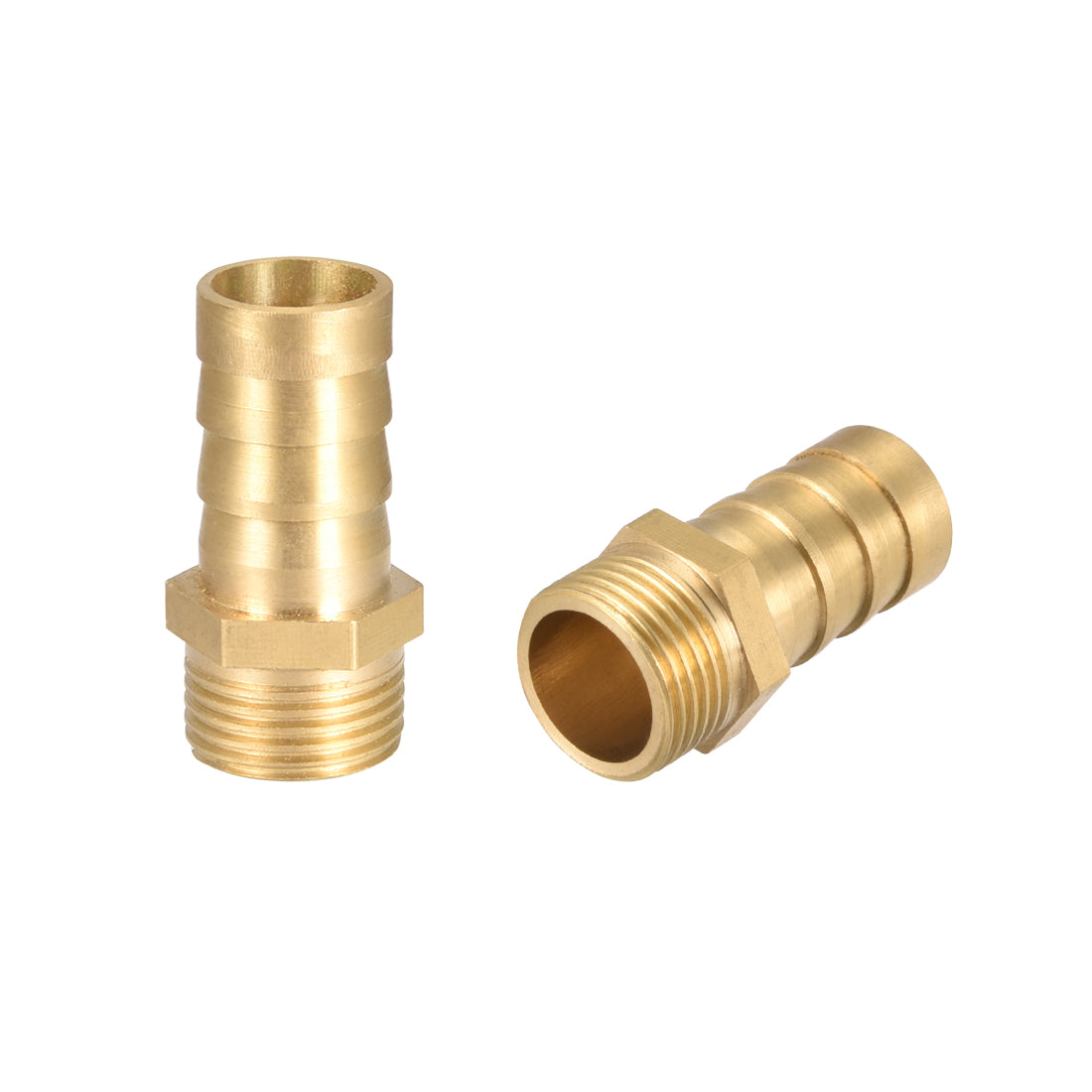 uxcell Uxcell Brass Barb Hose Fitting Connector Adapter 14mm Barbed x 3/8 G Male Pipe 2Pcs