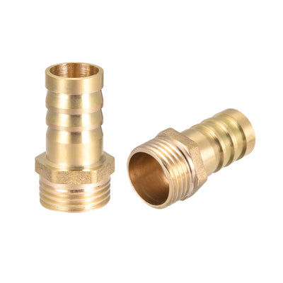 Harfington Uxcell Brass Barb Hose Fitting Connector Adapter 16mm Barbed x G1/2 Male 2pcs