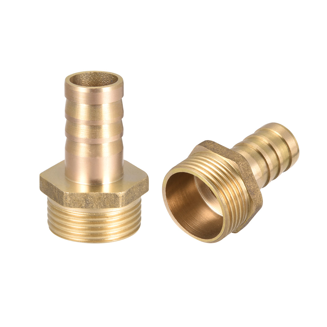 uxcell Uxcell Brass Barb Hose Fitting Connector Adapter 16mm Barbed x G3/4 Male 2pcs