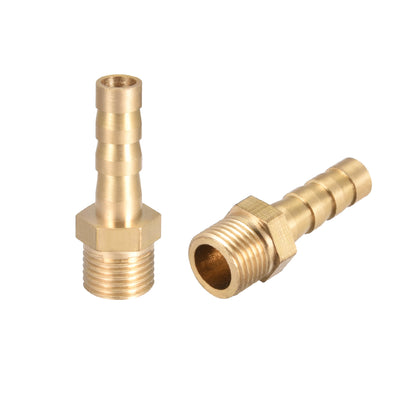 Harfington Uxcell Brass Barb Hose Fitting Connector Adapter 6mm Barbed x G1/8 Male Pipe 2pcs