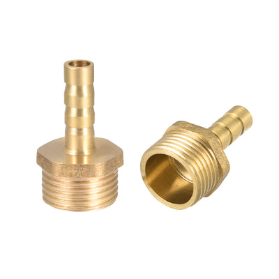 Harfington Uxcell Brass Barb Hose Fitting Connector Adapter 6mm Barbed x G3/8 Male Pipe 2pcs