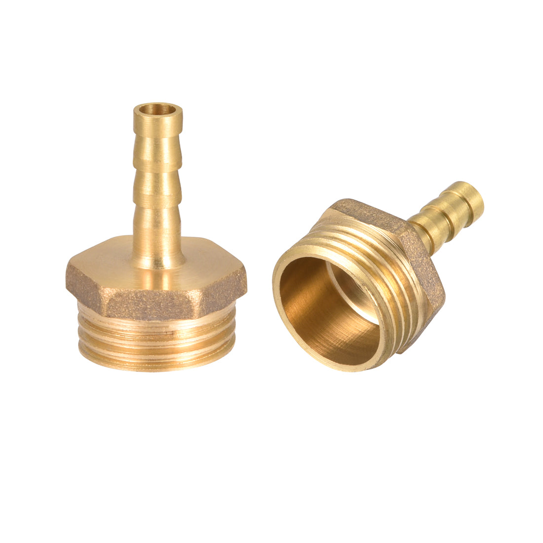 uxcell Uxcell Brass Barb Hose Fitting Connector Adapter 6mm Barbed x G1/2 Male Pipe 2pcs