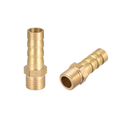 Harfington Uxcell Brass Barb Hose Fitting Connector Adapter 8mm Barbed x G1/8 Male Pipe 2pcs