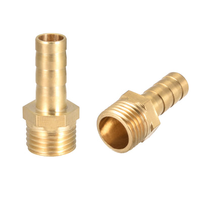 Harfington Uxcell Brass Barb Hose Fitting Connector Adapter 8mm Barbed x G1/4 Male Pipe 2pcs