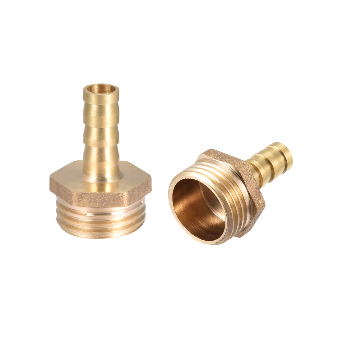 uxcell Uxcell Brass Barb Hose Fitting Connector Adapter 8mm Barbed x G1/2 Male Pipe 2pcs