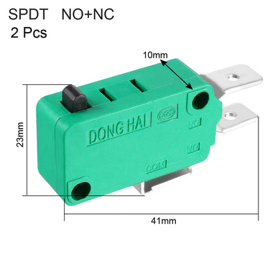 Harfington Uxcell 2PCS KW3-OZ-5 16A 125/250VAC SPDT NO NC Short Straight Lever Type Micro Limit Switches