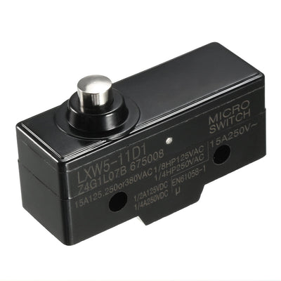 Harfington Uxcell 3PCS LXW5-11D1 1NO + 1NC Short Reed Snap Button Lever Type Micro Limit Switches