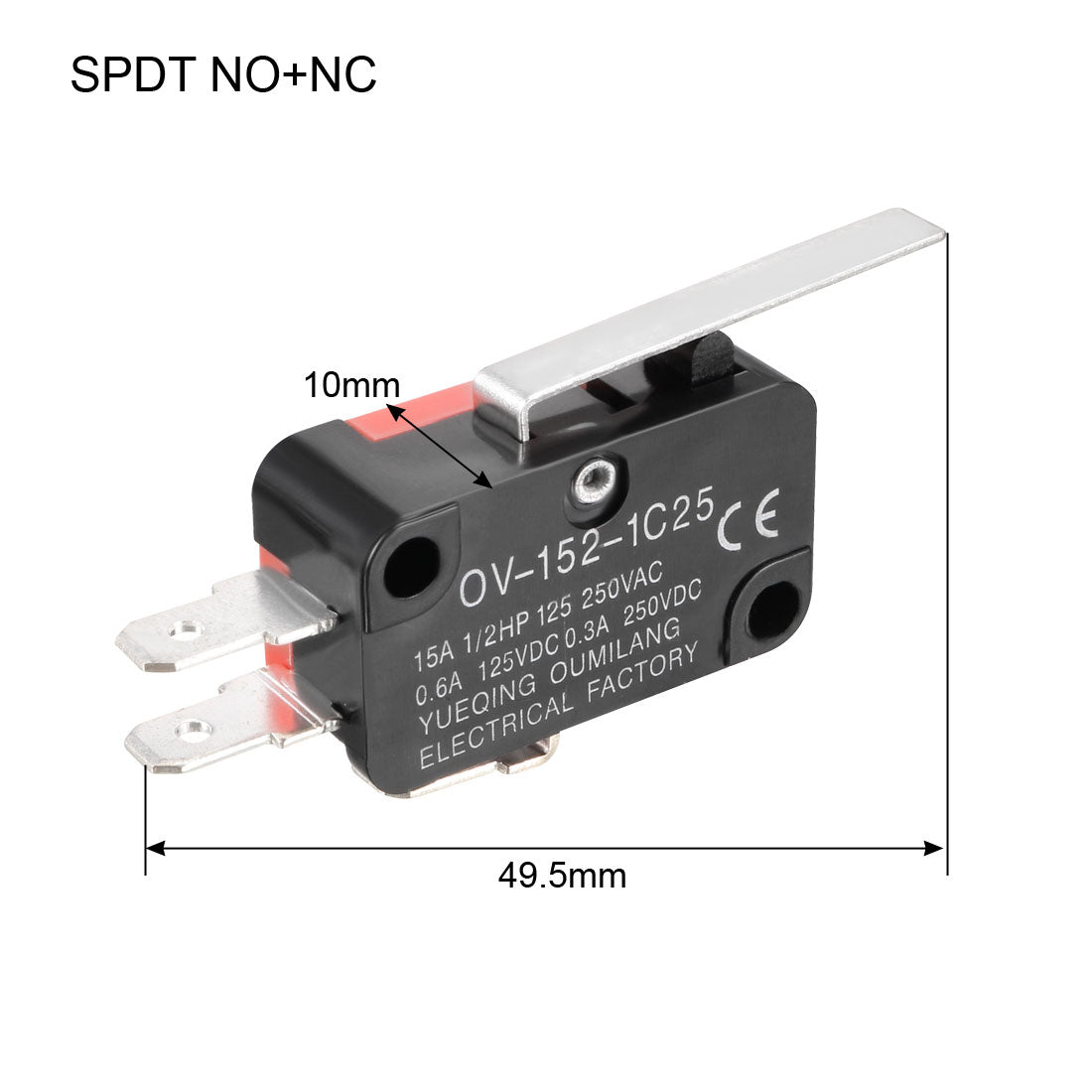 uxcell Uxcell OV-152-1C25 15A 125 / 250VAC SPDT NO Stange-Miniatur-Mikro-Schalter