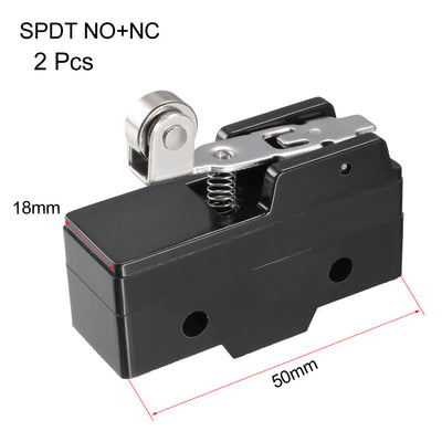 Harfington Uxcell 2PCS TM-1704 SPDT 1NO+1NC Panel Mount Short Hinge Roller Lever Type Micro Limit Switch Screw Terminals