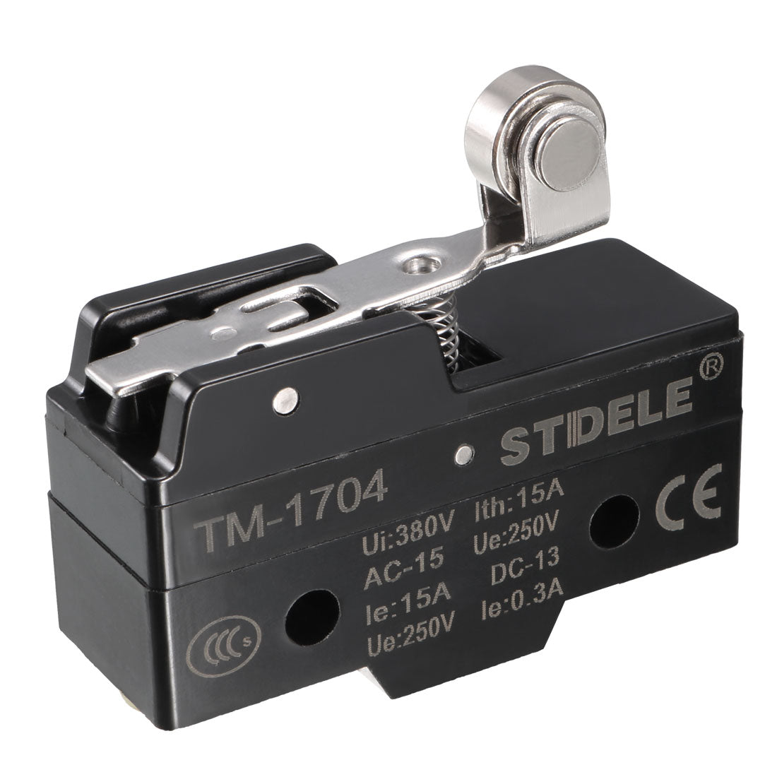 uxcell Uxcell 2PCS TM-1704 SPDT 1NO+1NC Panel Mount Short Hinge Roller Lever Type Micro Limit Switch Screw Terminals