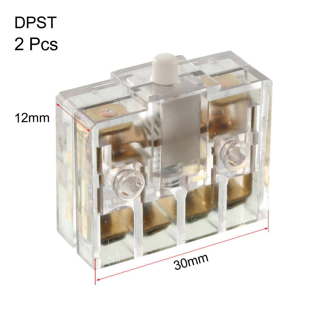 uxcell Uxcell 5PCS JW2-11 DPST 4 Screw Terminals Button Actuator Micro Momentary Limit Switches