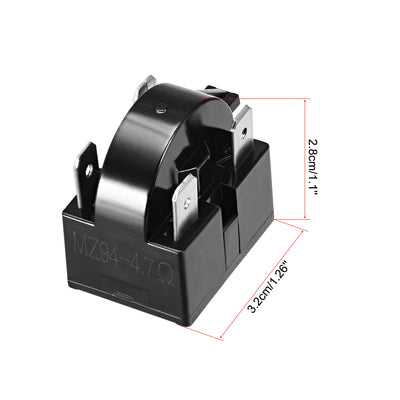 Harfington Uxcell 4.7 Ohm 4 Pin Refrigerator  Starter Relay Black