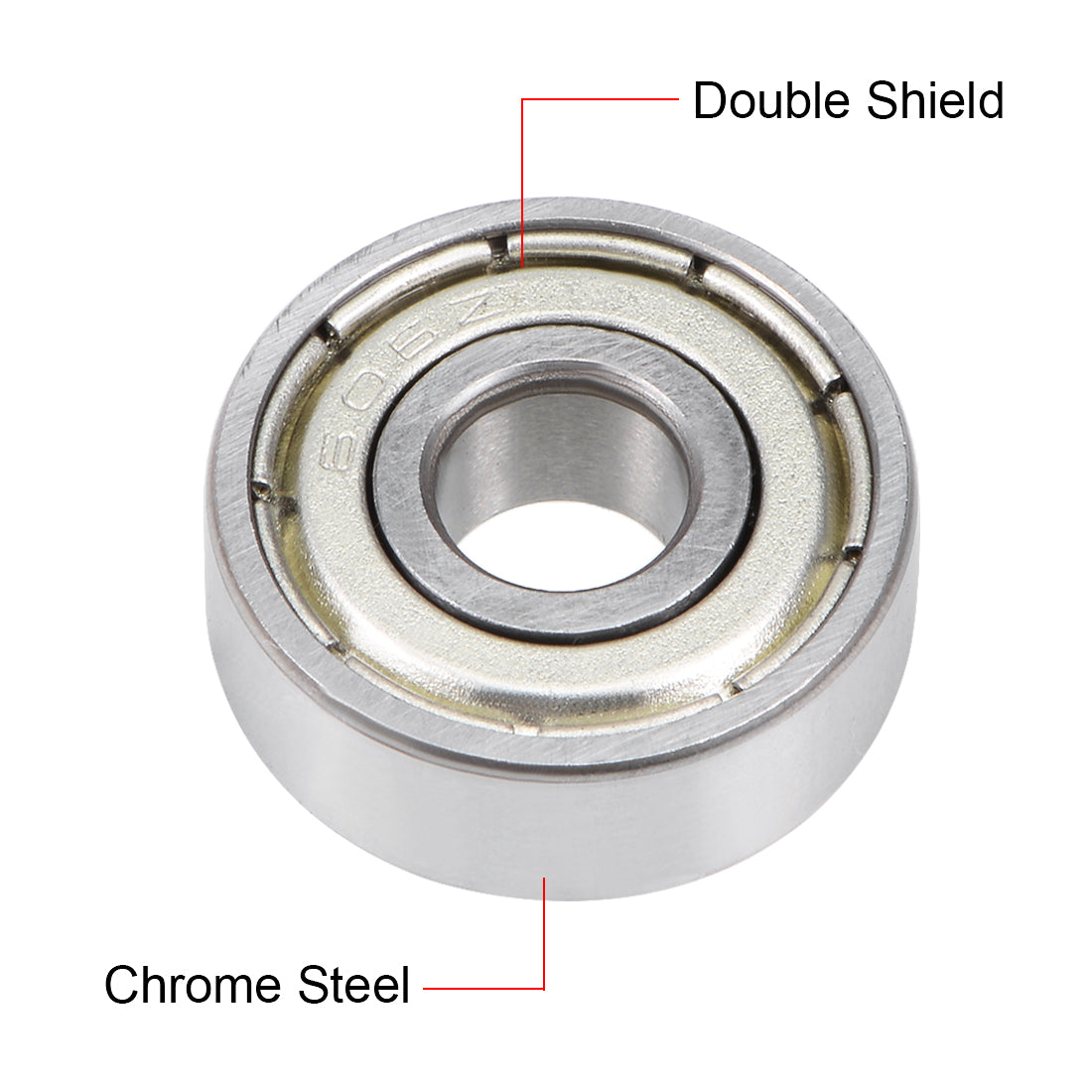 uxcell Uxcell 606ZZ Deep Groove Ball Bearing 6x17x6mm Double Shielded Chrome Bearings 20pcs