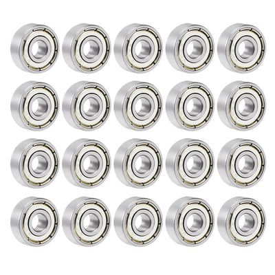 Harfington Uxcell 606ZZ Deep Groove Ball Bearing 6x17x6mm Double Shielded Chrome Bearings 20pcs