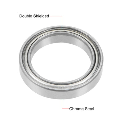 Harfington Uxcell Deep Groove Ball Bearing Thin Section Double Shield Chrome Steel