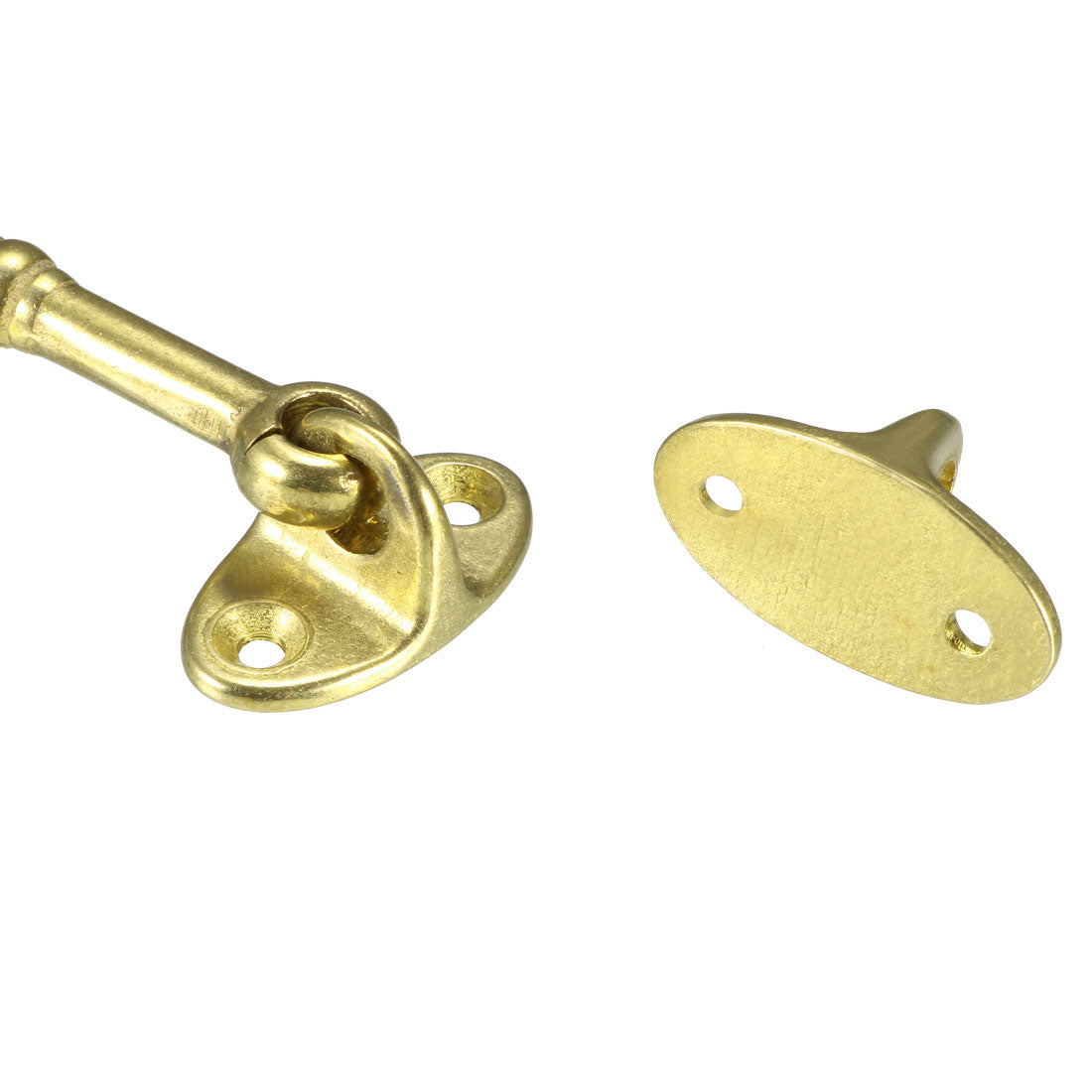 uxcell Uxcell 4.1" Cabin Hooks Eye Latch Door Gate Swivel Window Brass Hook with Mounting Screws Golden 2pcs