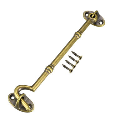 Harfington Uxcell 6" Cabin Hooks Eye Latch Door Gate Swivel Window Brass Hook with Mounting Screws Antique Bronze 1pcs