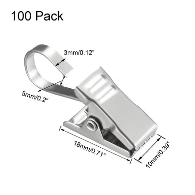 Harfington Uxcell Curtain Clip Hook Set Clips for Curtain Photos Home Decoration Art Craft Display 0.71"*0.39" Silver Tone 100pcs